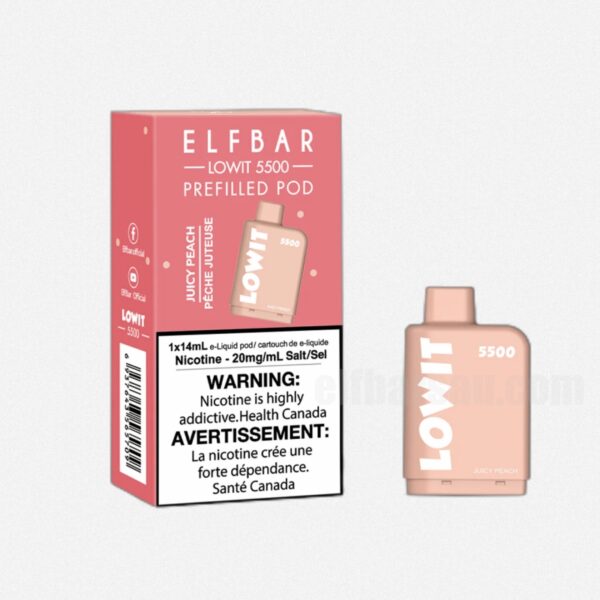 ELF BAR LOWIT Prefilled Pod Juicy Peach 5500 Puffs