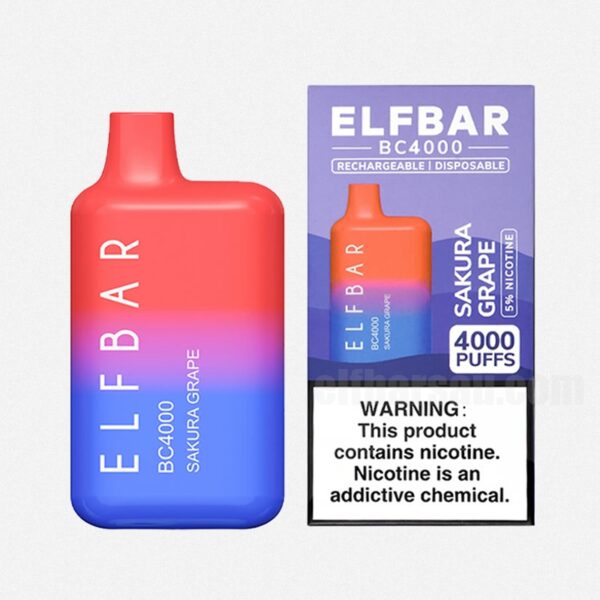 ELF BAR BC4000 Disposable Sakura Grape 4000 Puffs 11.5ml