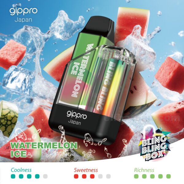 Gippro 8000 Watermelon Ice: A Sweet, Icy Watermelon Vape for a Cool Refreshment