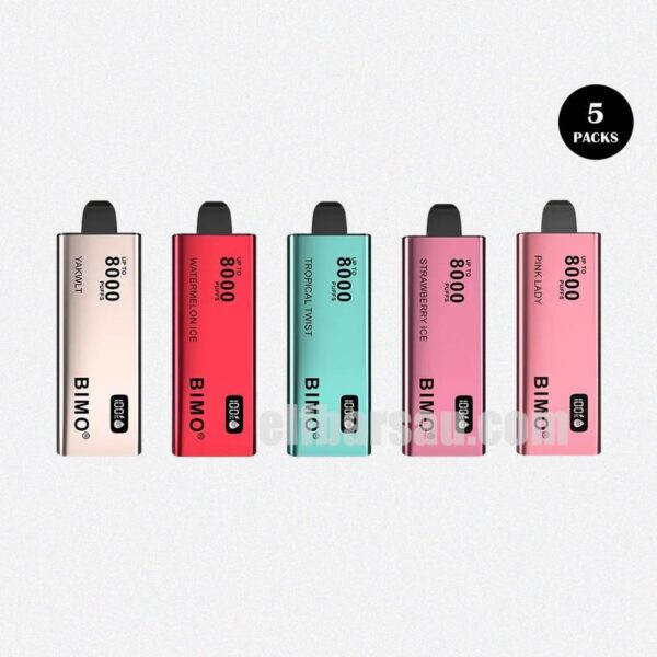 BIMO 8000 Puffs 5 Pack Smooth and Long-Lasting Vape