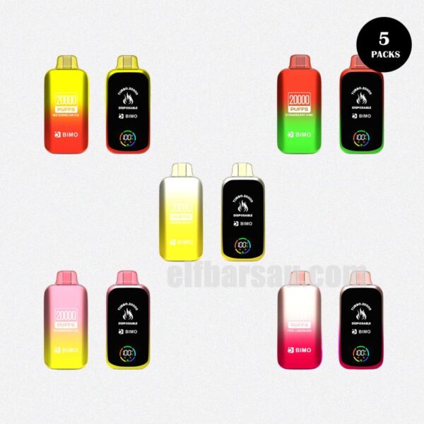 BIMO Turbo 20000 Puffs 5 Pack Maximum Vaping Power