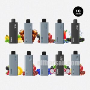 10 Pack of HQD Cuvie Slick 6000 Puffs Enjoy Rich Flavor Every Puff