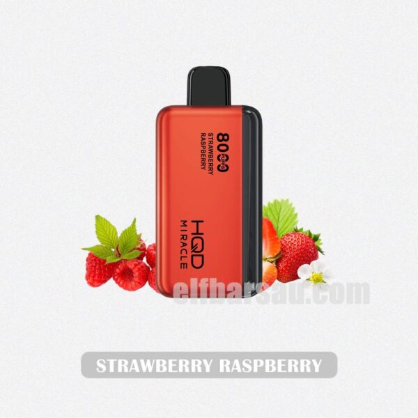 HQD Miracle 8000 Strawberry Raspberry - Sweet Strawberries with Tangy Raspberry